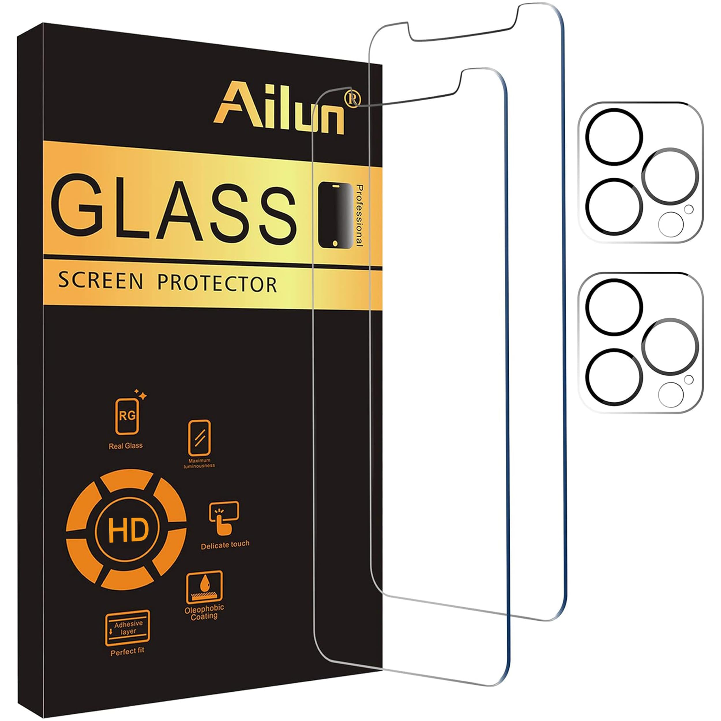 Ailun Screen Protector + Camera Lens Protector for iPhone 16 Pro, 3+3 Pack Jansha Store