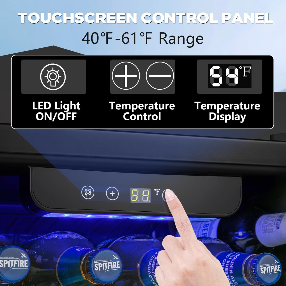 Electactic Mini Fridge 130 Can Beverage Refrigerator Cooler, 3.2 Cu.Ft Drink Fridge for Soda Wine Beer, Adjustable Temperature Control for Home Office, Black Jansha Store