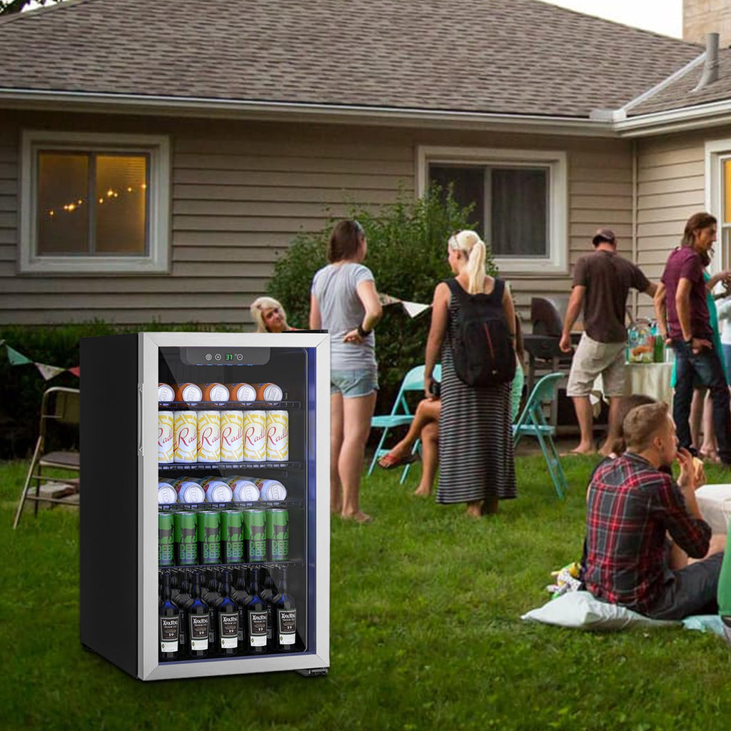 DOGHLY 1.7 Cu.ft Mini Fridge Glass Door, 72 Cans Beverage Refrigerator Jansha Store