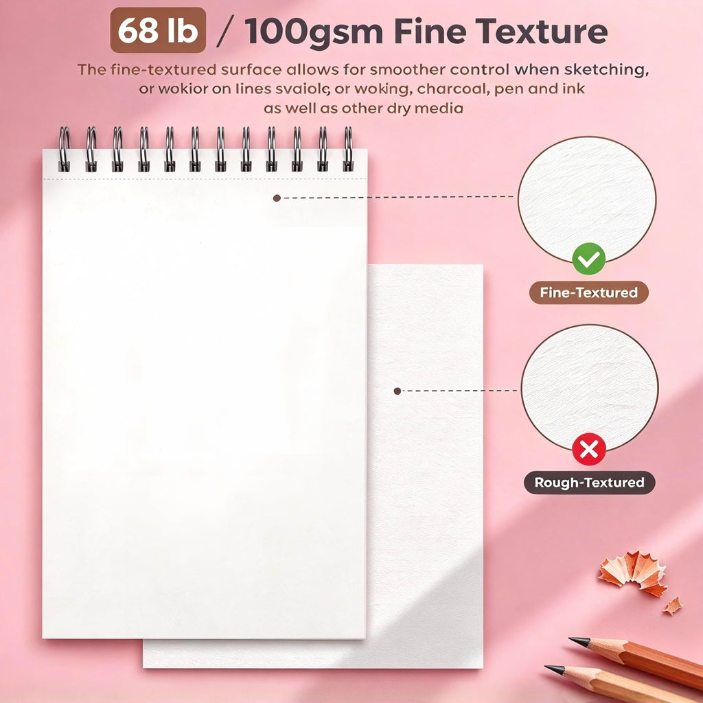 Soucolor Sketch Book 9" x 12", 100 Sheets Kids Art Sketchbook Drawing Pad Jansha Store