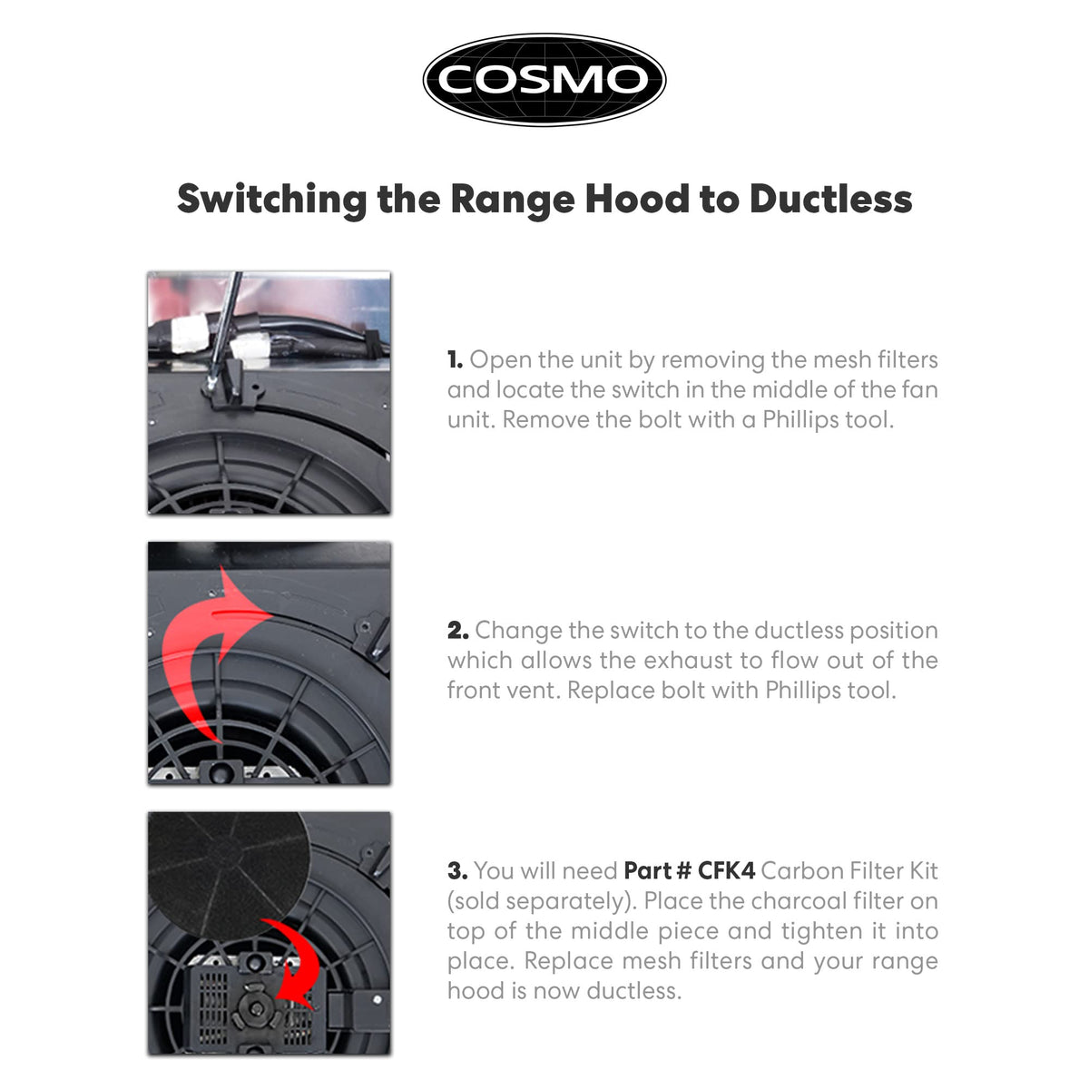 COSMO COS-5MU30 30 in. Delta Collection Ducted Under Cabinet Range Hood, Button Controls, Reusable Filters, LED Lights, Stainless Steel Jansha Store