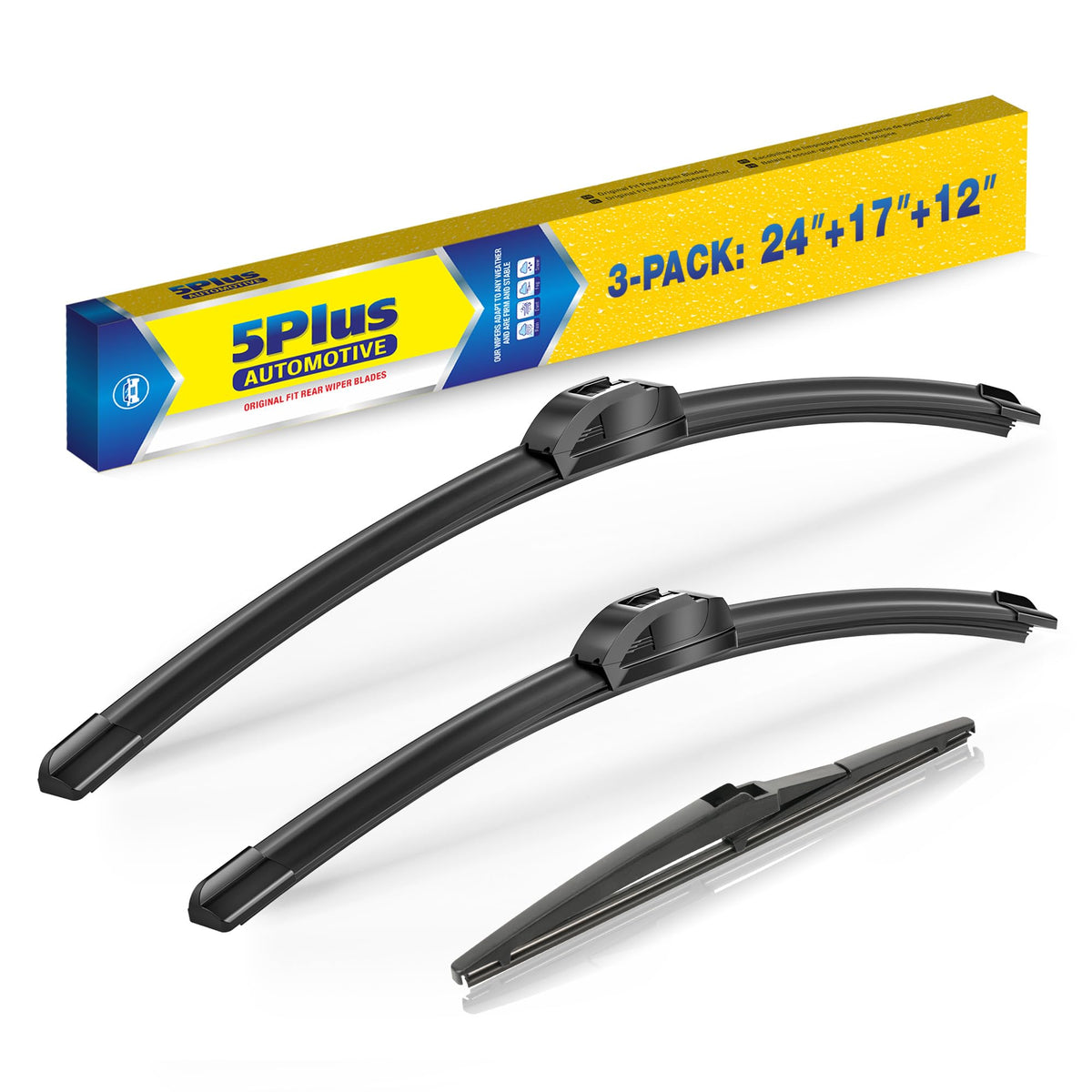 5 PLUS 20" Wiper Blades 2 Pack for J/U HOOK Front Arms,Premium All-Seasons Jansha Store