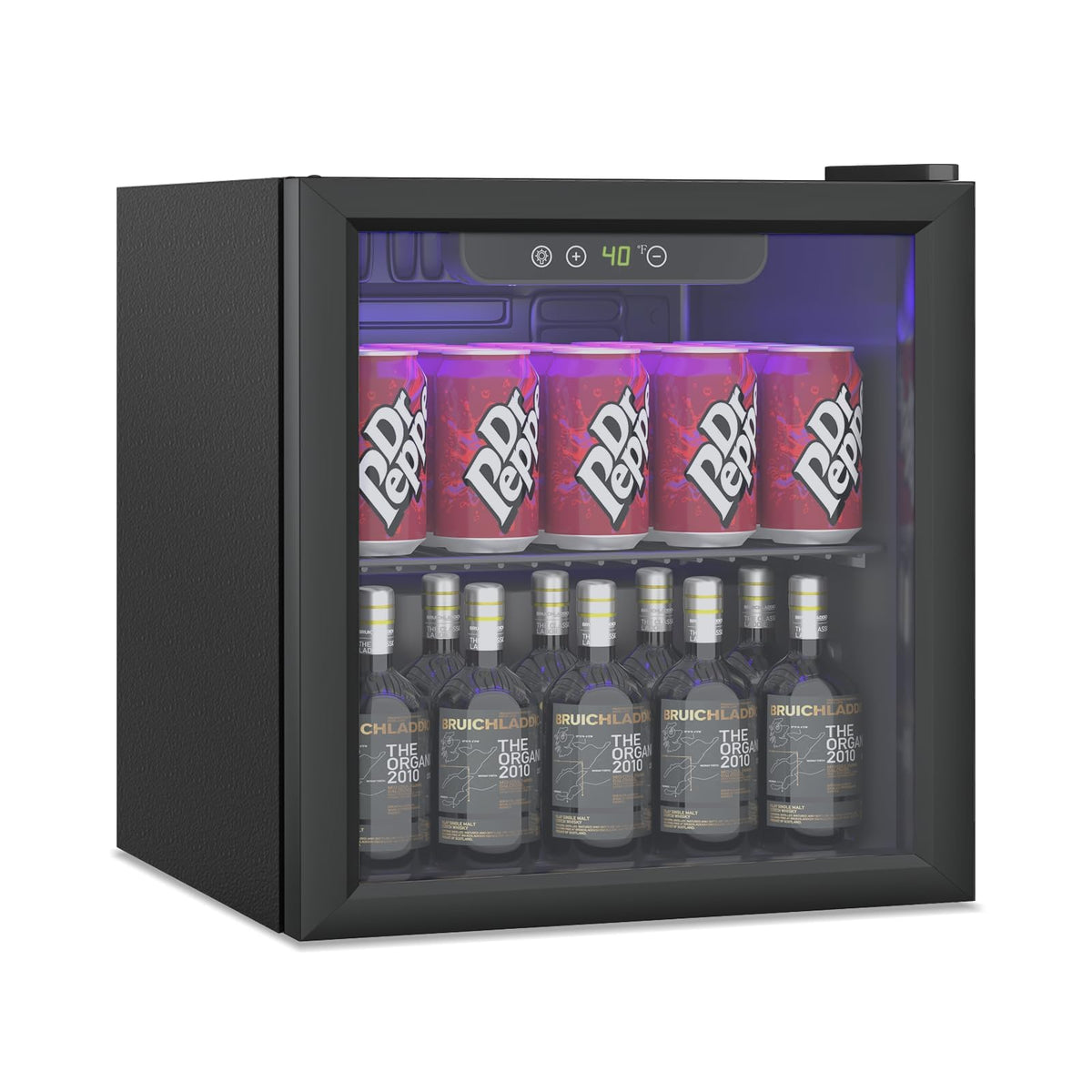 Erivess 24 Can Mini Fridge, 0.6 Cu.ft Beverage Refrigerator Cooler, Black Jansha Store