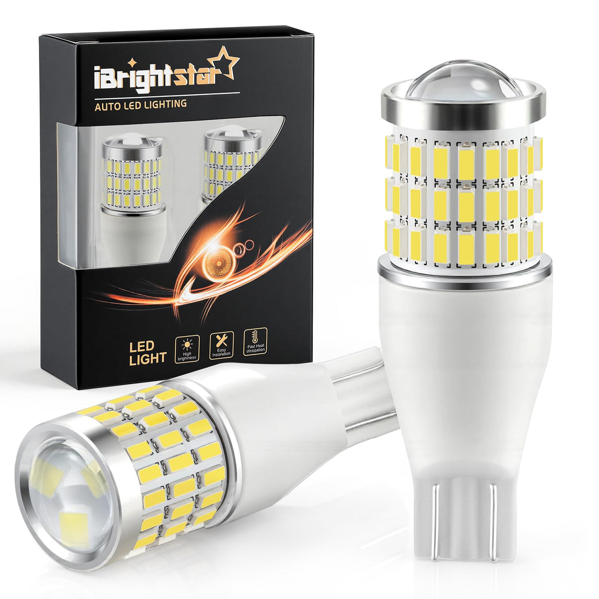 iBrightstar 3157 LED Bulb White, 4157 3156 LED Reverse Light Bulbs Super Bright for Tail Brake Lights Backup Lights Turn Signal Lights, 2 Pack Jansha Store