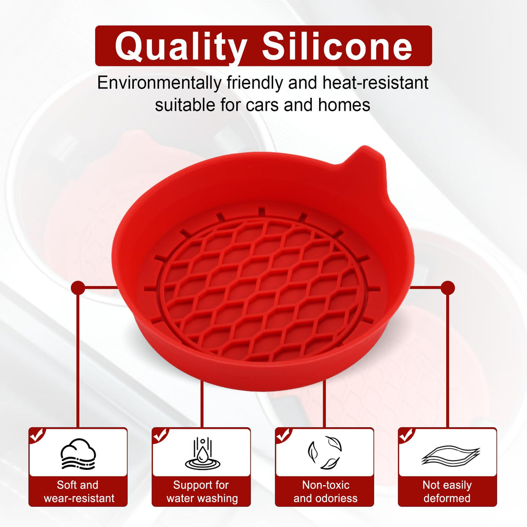 SINGARO Car Cup Holder Coaster, Silicone Cup Holder Insert, Universal Non-Slip Cup Holders, Car Accessories Interior for Women and Man Interior Sets 4 Pack Black Jansha Store
