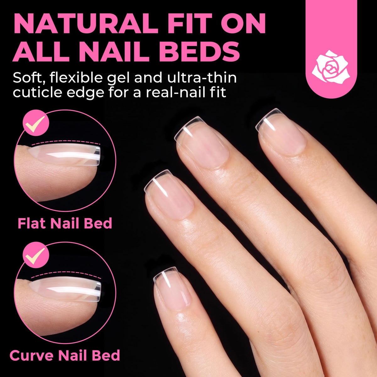UNA GELLA Short Almond Nail Tips 504PCS Short Fake Nails Soft Press Ons Jansha Store