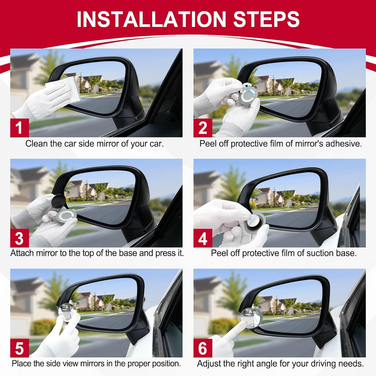 LivTee Blind Spot Mirror, 2" Round HD Glass Frameless Convex Rear View Mirrors Exterior Accessories with Wide Angle Adjustable Stick for Car SUV and Trucks, Pack of 2 Jansha Store