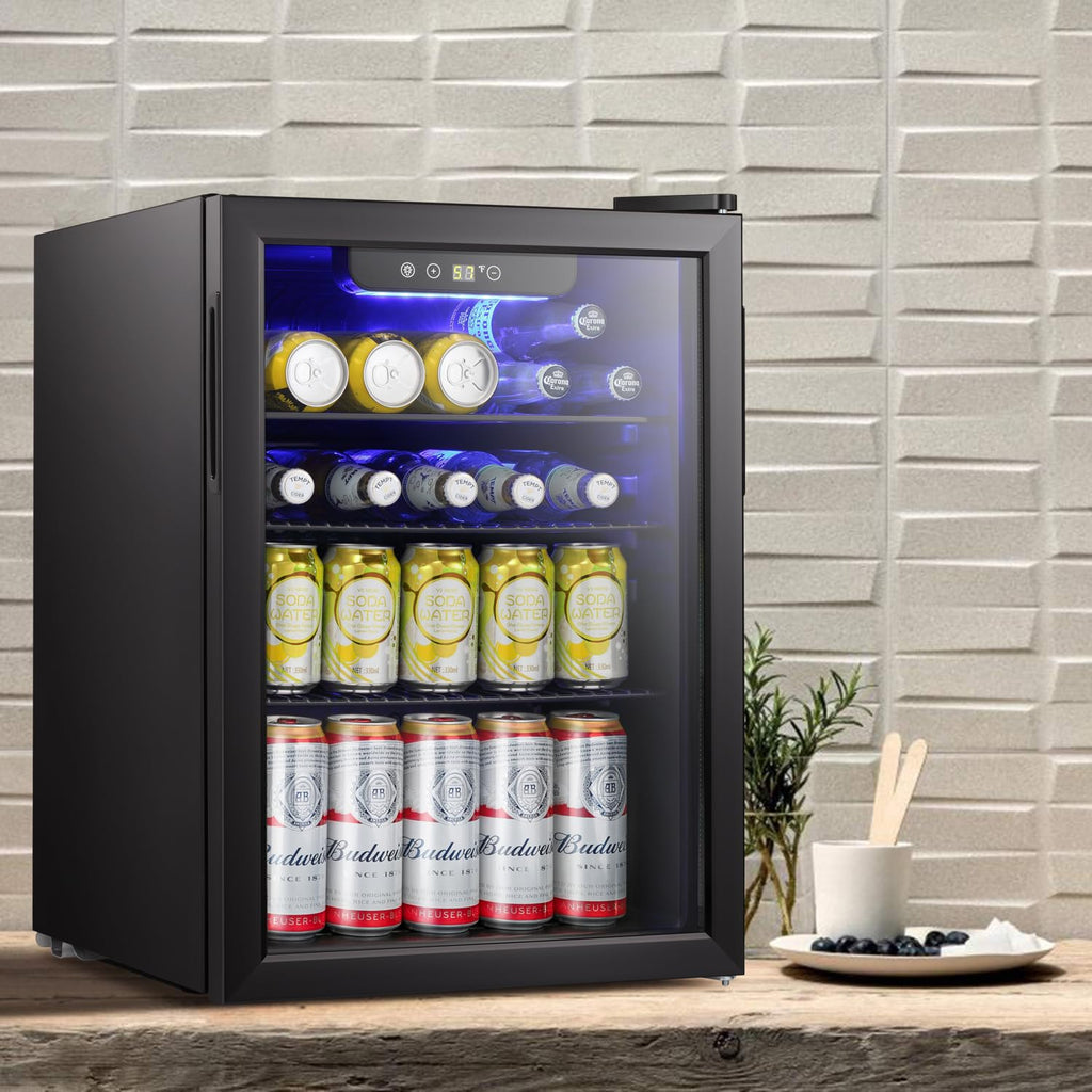 Antarctic Star Beverage Refrigerator Cooler 68 Can, Mini Fridge with Glass Door for Beer Drinks Wine,Freestanding Small Fridge with Electronic Temperature Control for Home and Bar,1.7 cu.ft Jansha Store