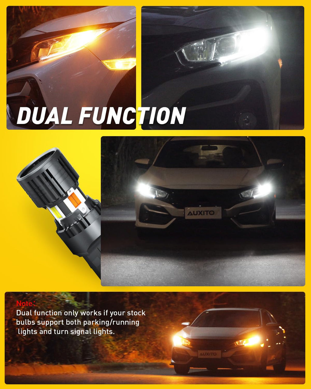 AUXITO 912 921 LED Bulb for Backup Light Reverse Lights High Power 2835 15-SMD Chipsets Error Free T15 906 922 W16W Bulbs, 6000K White, Automotive Light Bulbs (Upgraded, Pack of 2) Jansha Store