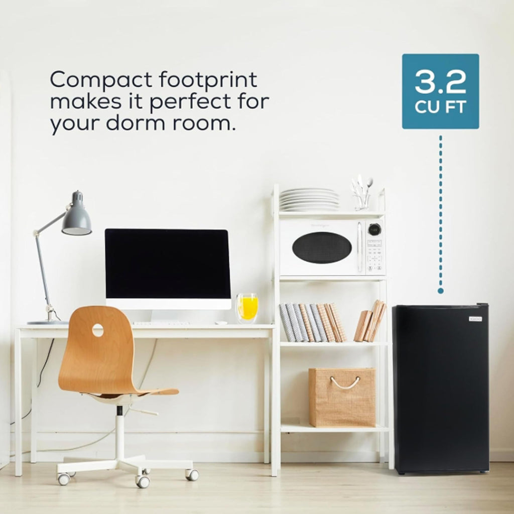 Igloo 3.2 Cu.Ft. Mini Fridge with Freezer - Single Door Compact Refrigerator with Glass Shelves for Homes, Dorms & Offices- Keep Snacks, Drinks & Frozen Foods Cool with Temperature Control Mini Fridge Jansha Store