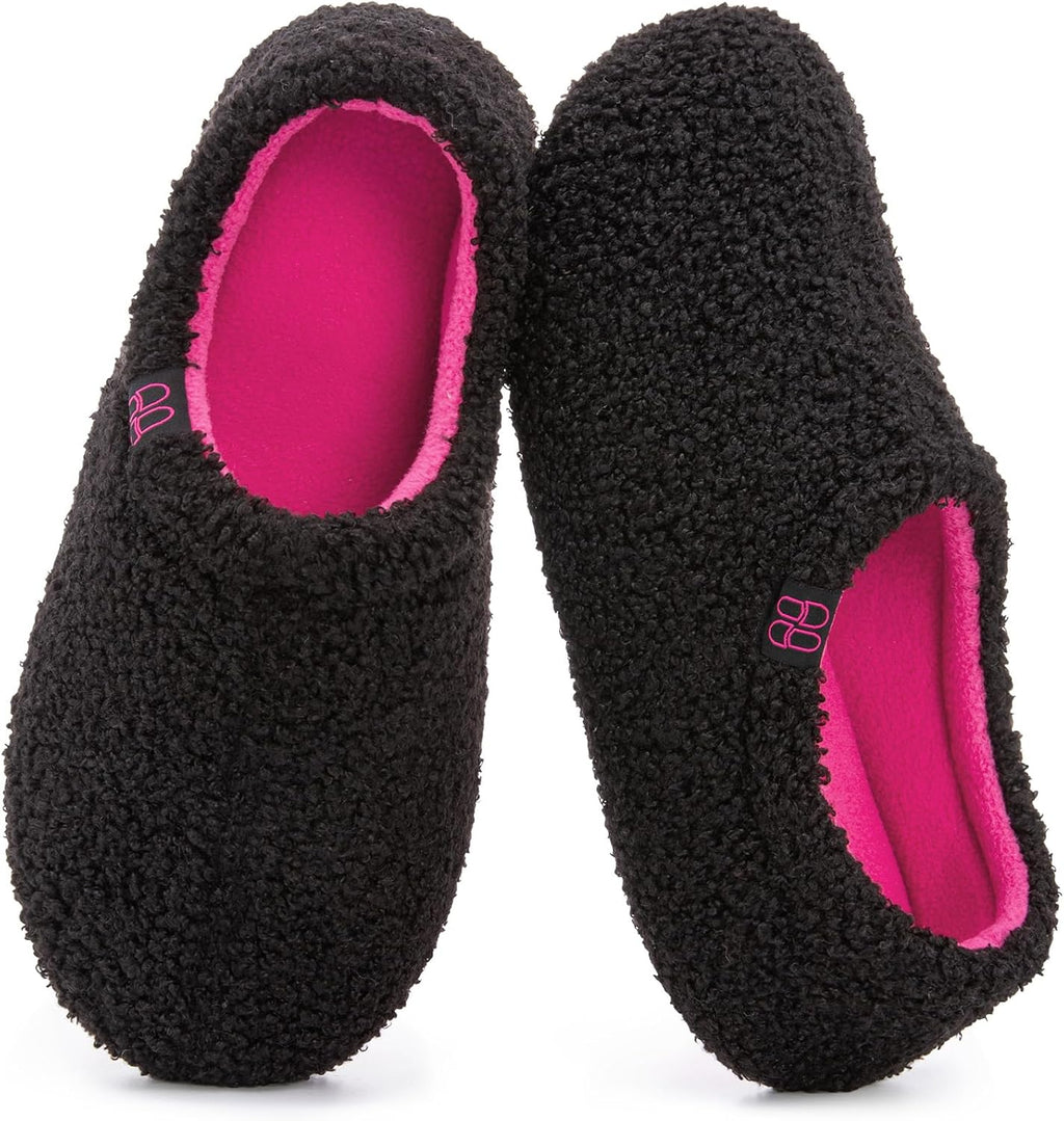 HomeTop Women's Fuzzy Curly Fur Fleece Lining Memory Foam Loafer Slippers Jansha Store