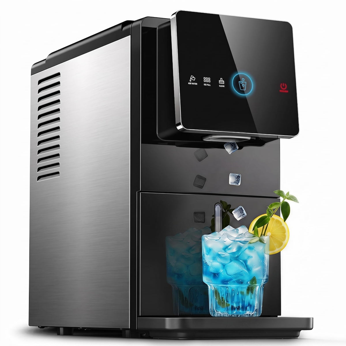 Silonn Ice Maker Countertop, 9 Cubes Ready in 6 Mins, 26lbs in 24Hrs, Self-Cleaning Ice Machine with Ice Scoop and Basket, 2 Sizes of Bullet Ice for Home Kitchen Office Bar Party Jansha Store