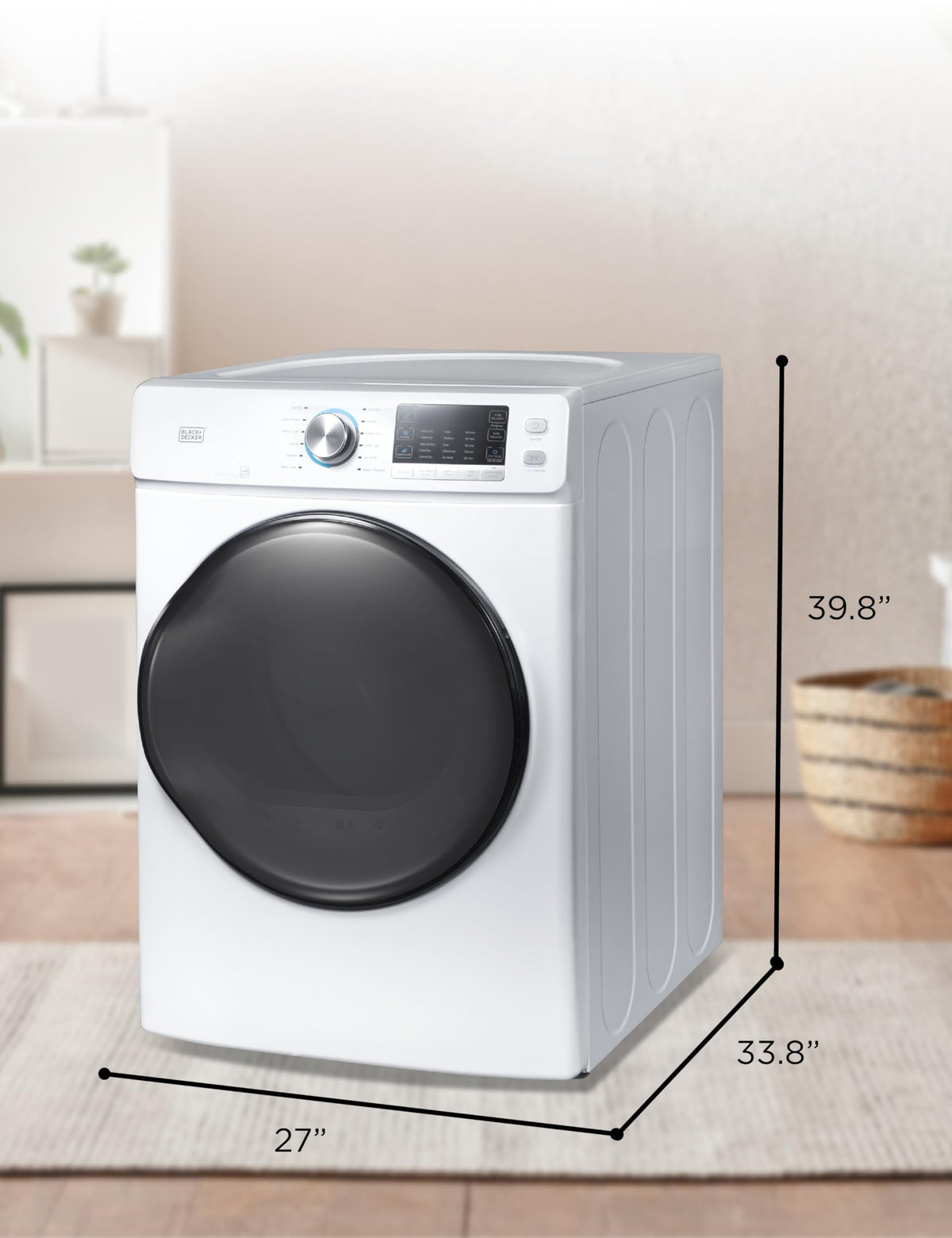 BLACK+DECKER 2.65 Cu. Ft. Portable Dryer, 8.8 lb. Capacity, BCED26, White Jansha Store