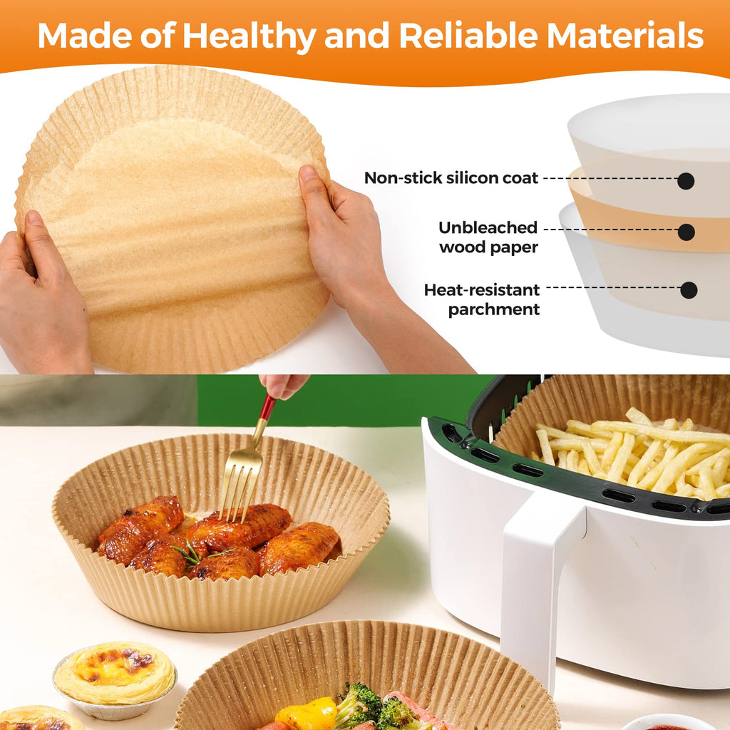 Air Fryer Liners Disposable, 100Pcs Parchment Paper 6.5" Square for 3-5QT Jansha Store