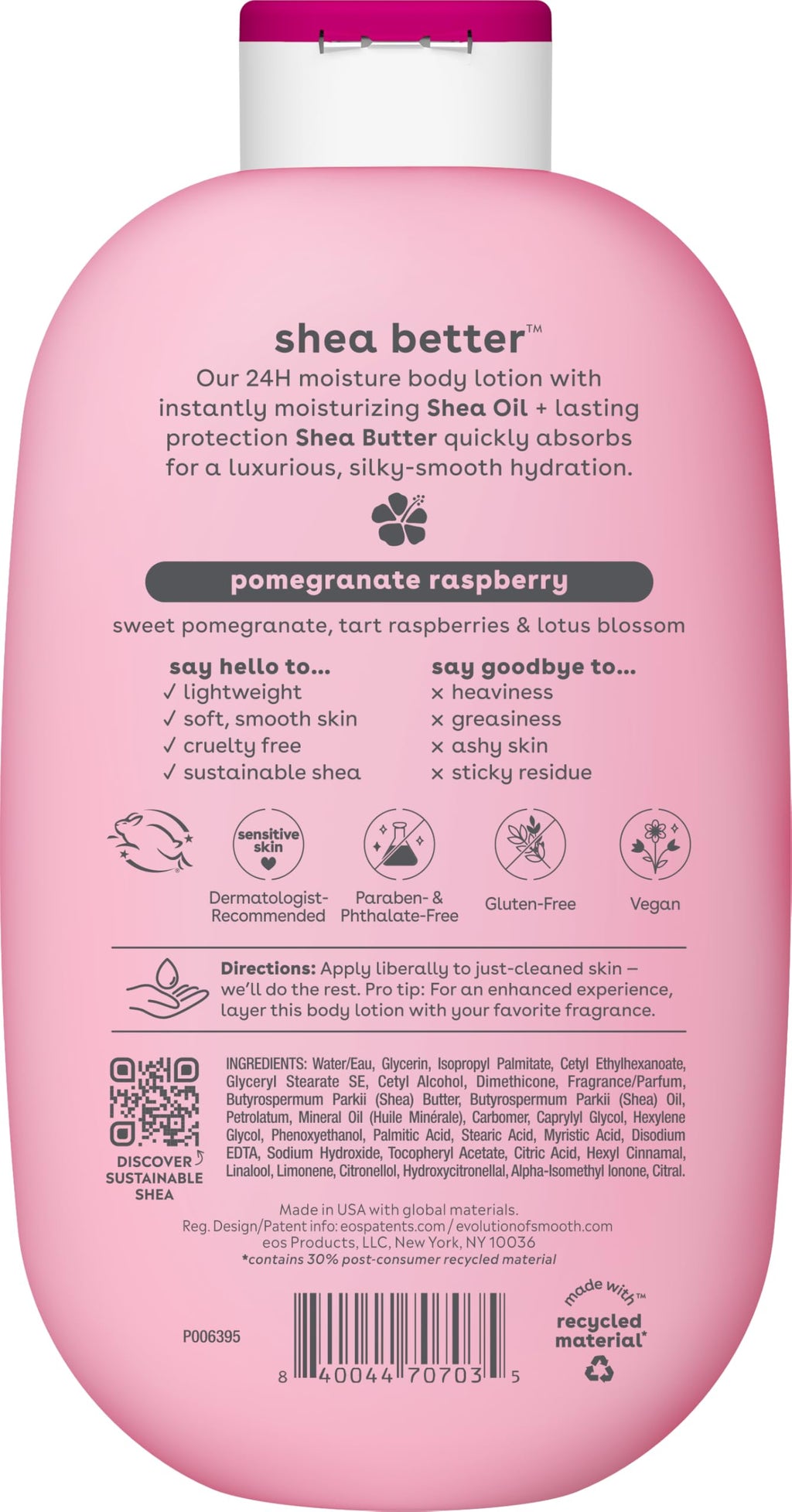 eos Shea Better Body Lotion- Vanilla Cashmere, 24-Hour Moisture, 16 fl oz Jansha Store