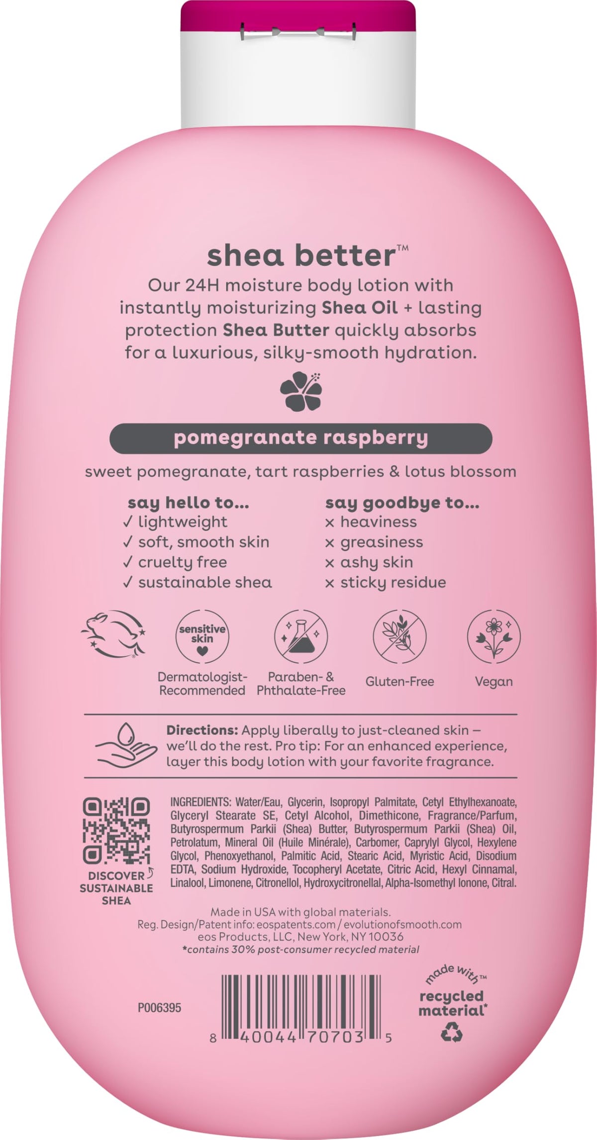 eos Shea Better Body Lotion- Vanilla Cashmere, 24-Hour Moisture, 16 fl oz Jansha Store