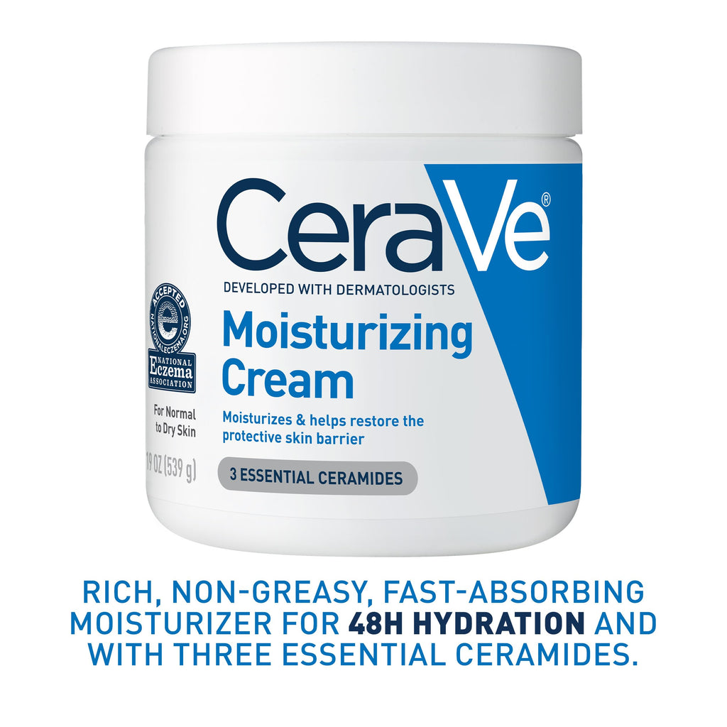 CeraVe Moisturizing Cream, Face & Body Moisturizer for Dry Skin, 19oz Jansha Store