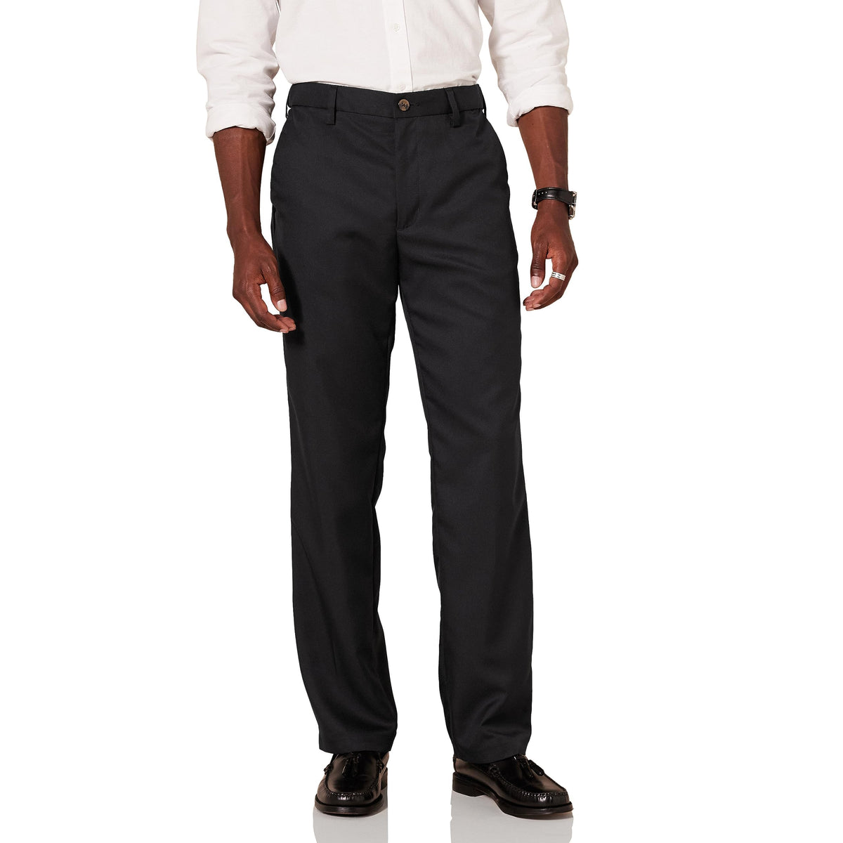 Amazon Essentials Men's Classic-Fit Expandable-Waist Flat-Front Dress Pants Jansha Store