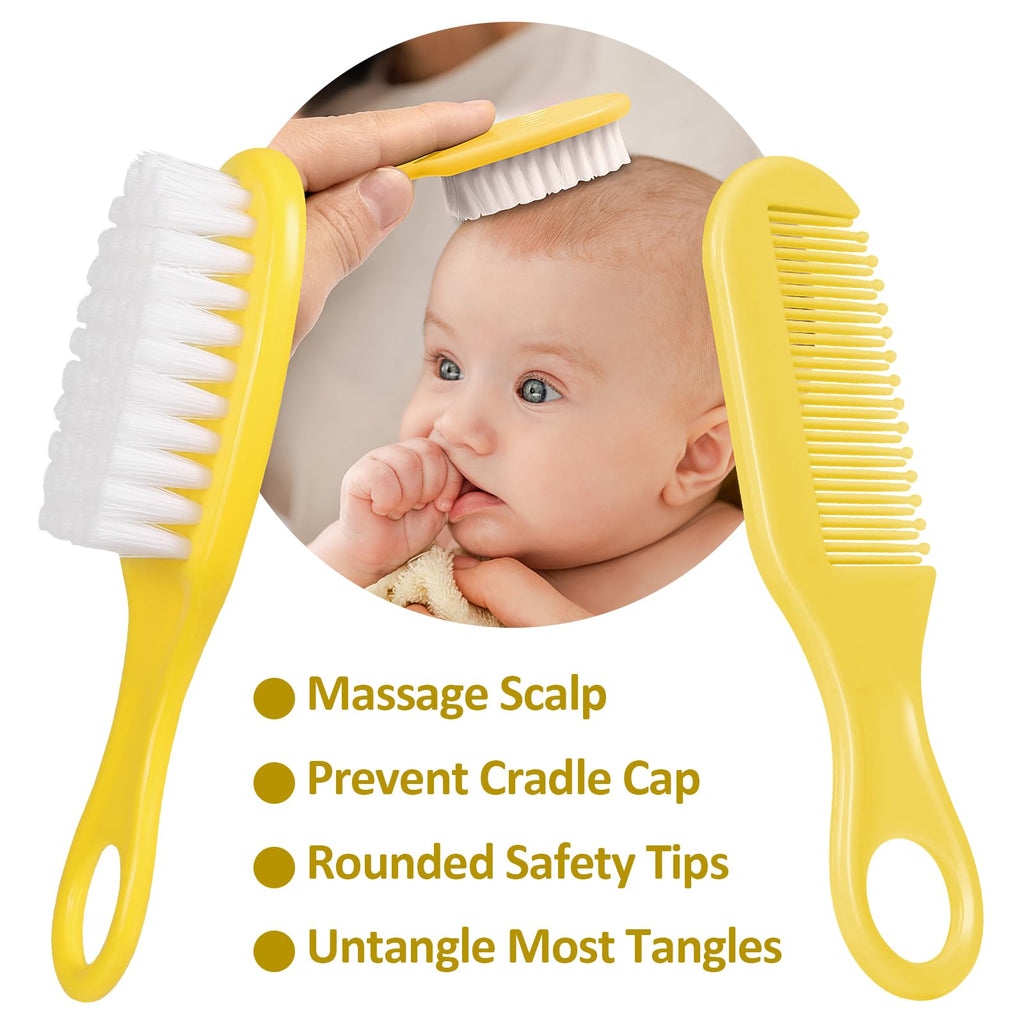 Baby Grooming Kit, Infant Safety Care Set with Hair Brush Comb Nail Clipper Nasal Aspirator,Baby Essentials Kit for Newborn Girls Boys (Grey White) Jansha Store