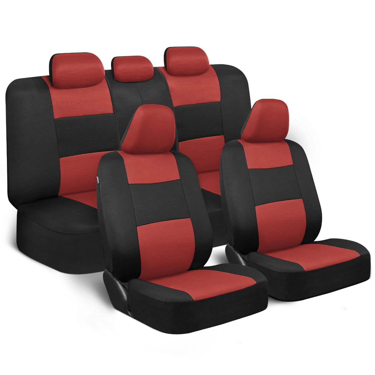 BDK PolyPro Car Seat Covers Full Set in Solid Black, Front and Rear Split Bench Seat Covers for Cars, Easy to Install Car Seats Cover Set and Accessories for Auto Trucks Van SUV - Solid Black Jansha Store