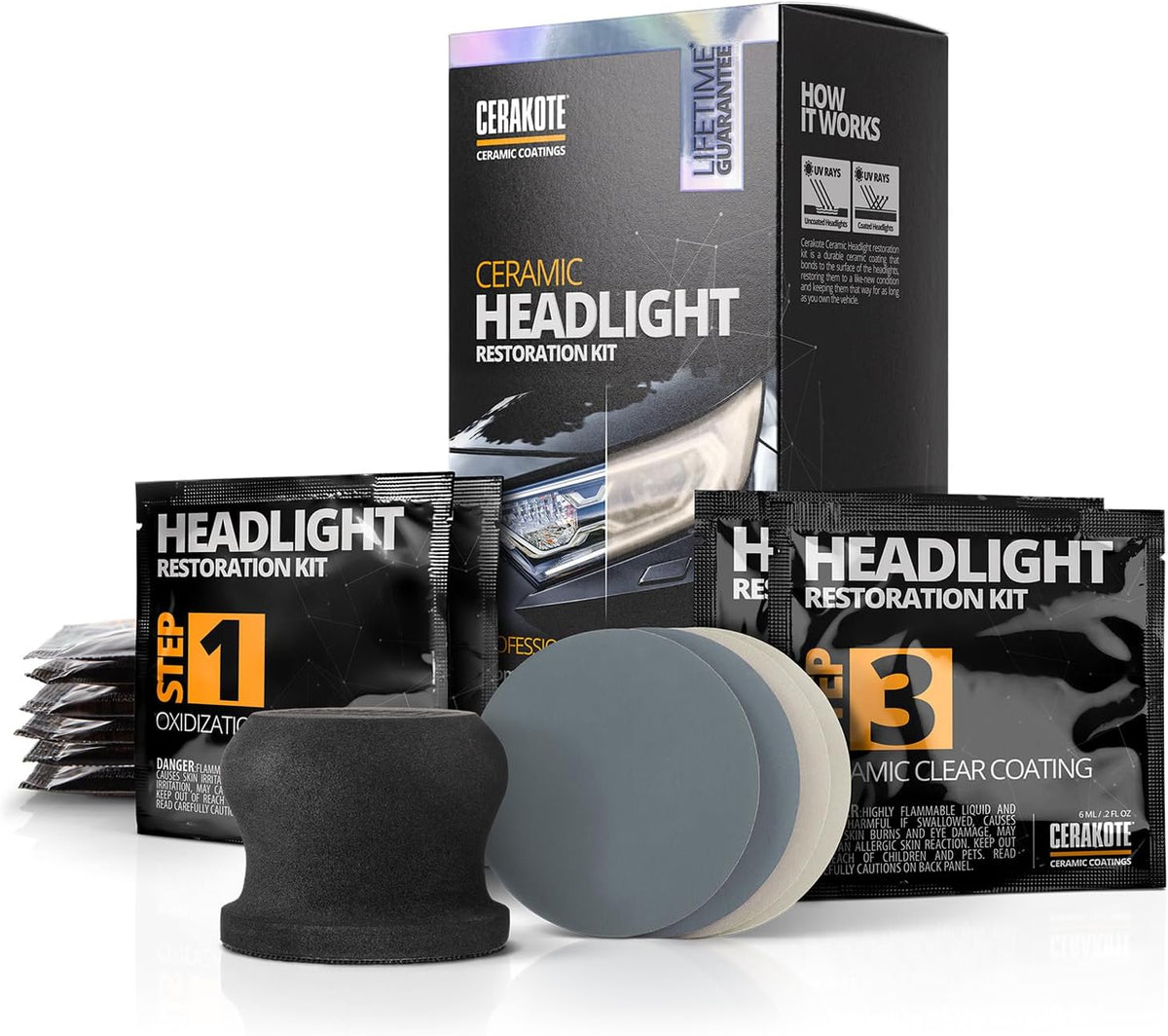 CERAKOTE® Ceramic Headlight Restoration Kit, 10 Wipe Kit Jansha Store
