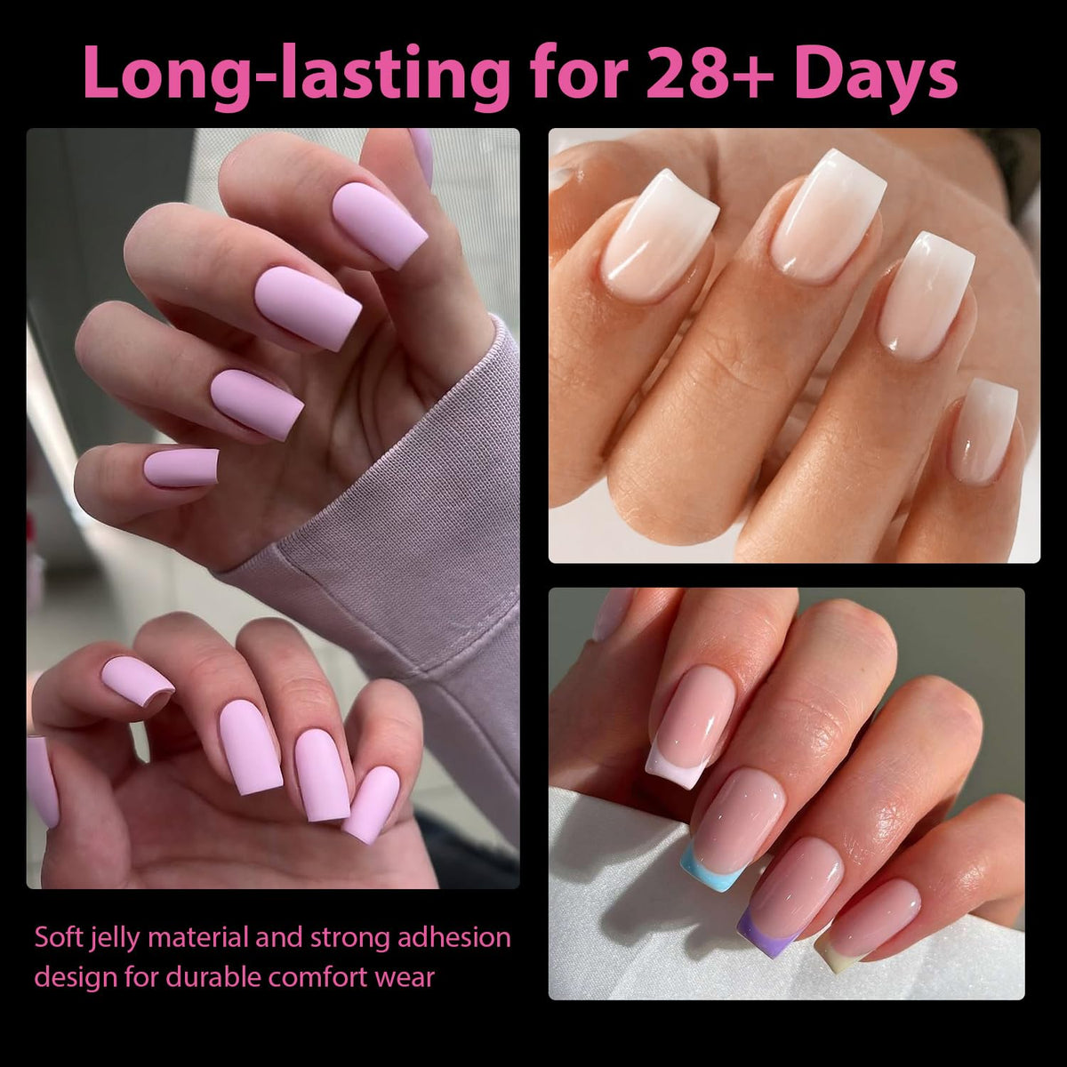 UNA GELLA Short Almond Nail Tips 504PCS Short Fake Nails Soft Press Ons Jansha Store