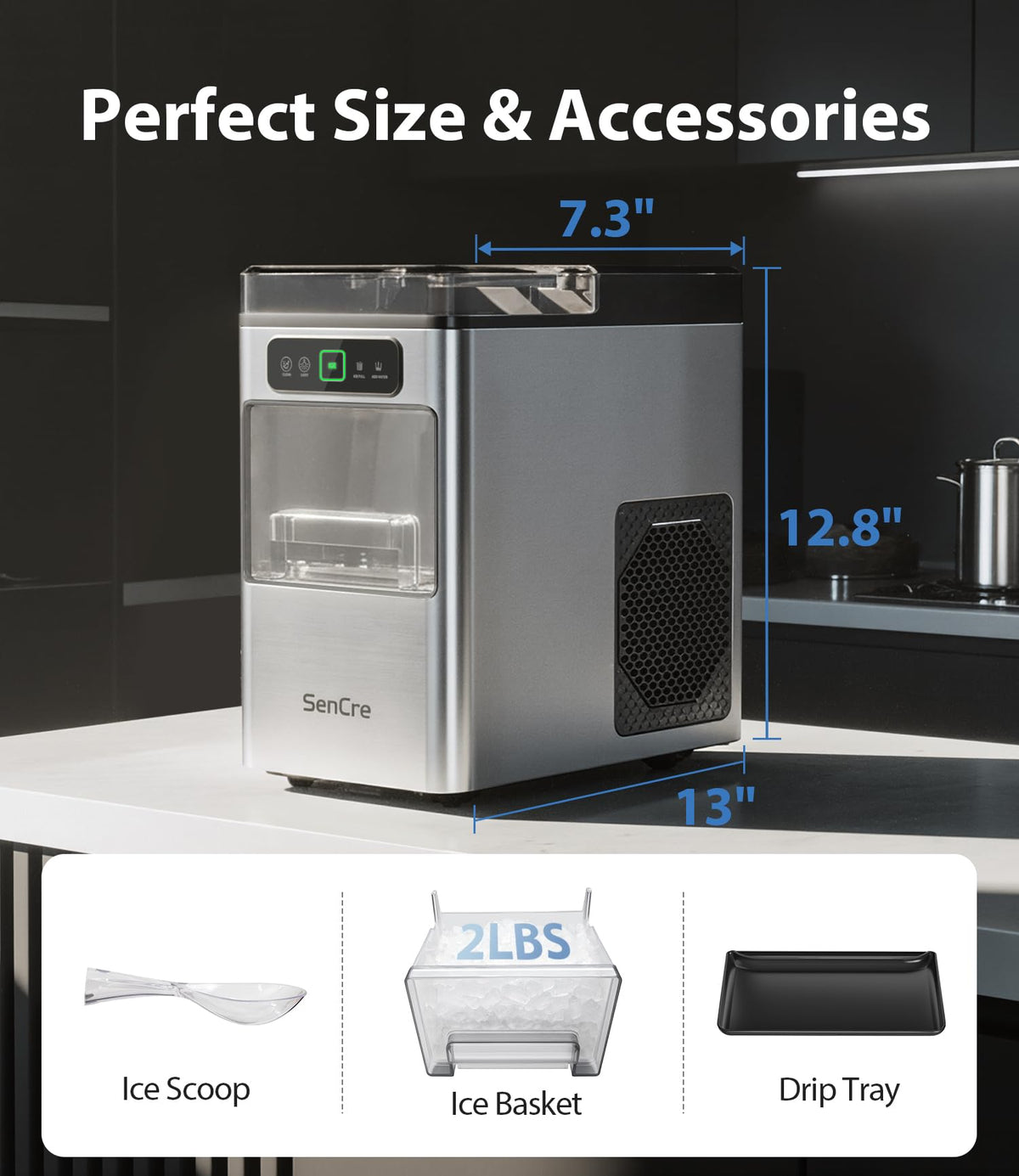 Nugget Ice Maker 40lbs/Day Countertop Ice Makers Chewable Pellet Ice Jansha Store