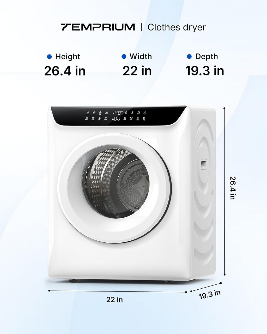 3.5 Cu. Ft. Protable Clothes Dryers with LED Control Jansha Store