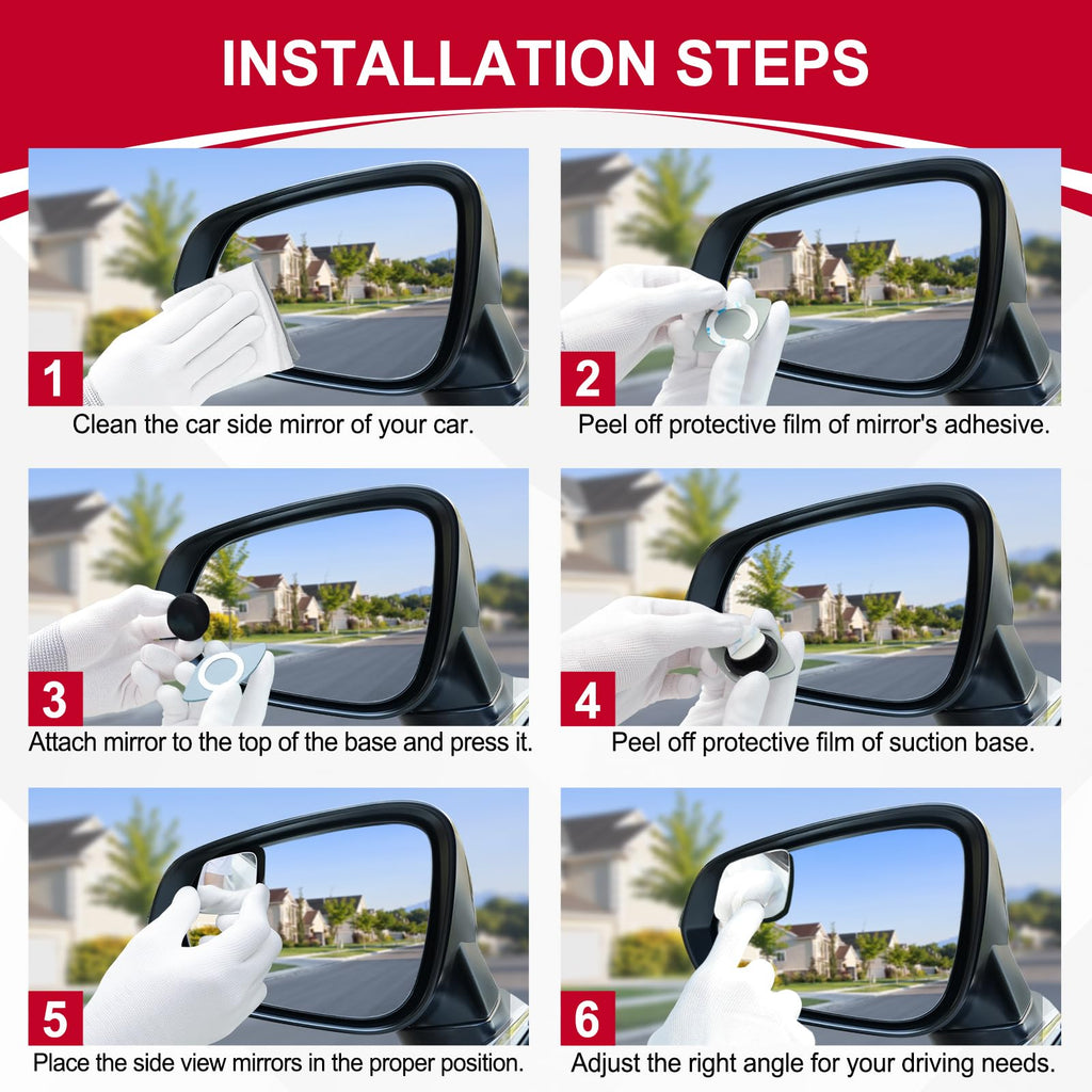 LivTee Blind Spot Mirror, 2" Round HD Glass Frameless Convex Rear View Mirrors Exterior Accessories with Wide Angle Adjustable Stick for Car SUV and Trucks, Pack of 2 Jansha Store