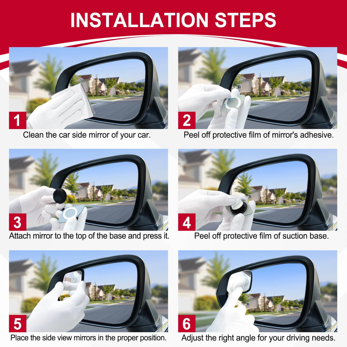 LivTee Blind Spot Mirror, 2" Round HD Glass Frameless Convex Rear View Mirrors Exterior Accessories with Wide Angle Adjustable Stick for Car SUV and Trucks, Pack of 2 Jansha Store