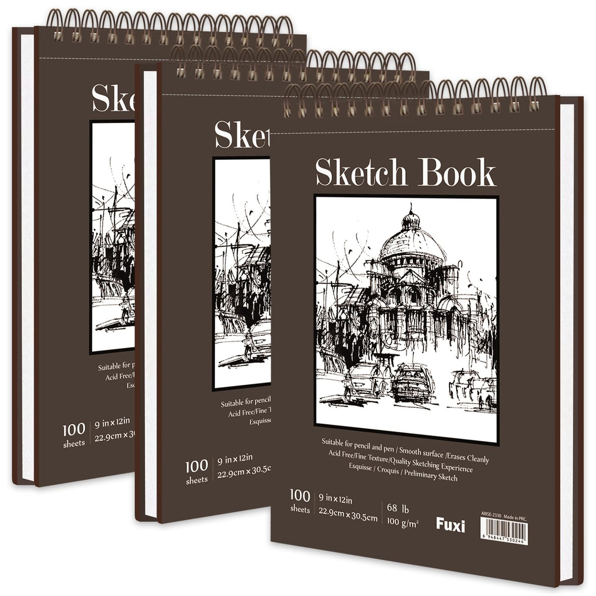 Fuxi Coloring Book & Sketchbook Set, 2-Pack, 9 x 12 in Jansha Store
