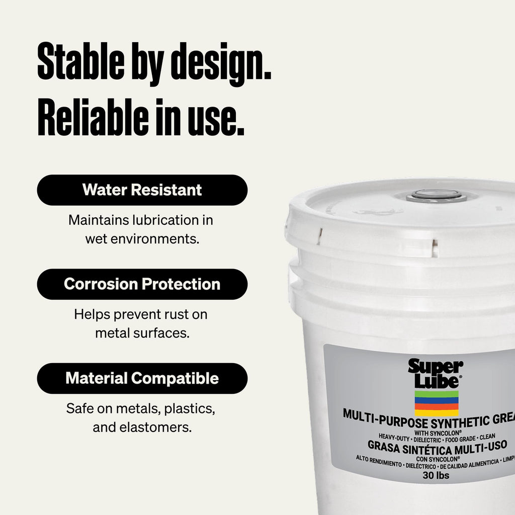 Super Lube Multi-Purpose Synthetic Grease w/ Syncolon - High Temperature, Water & Corrosion Resistant Grease - Workshop & Industrial Use - Food Grade - Translucent White - Tube - 3 oz (21030) Jansha Store