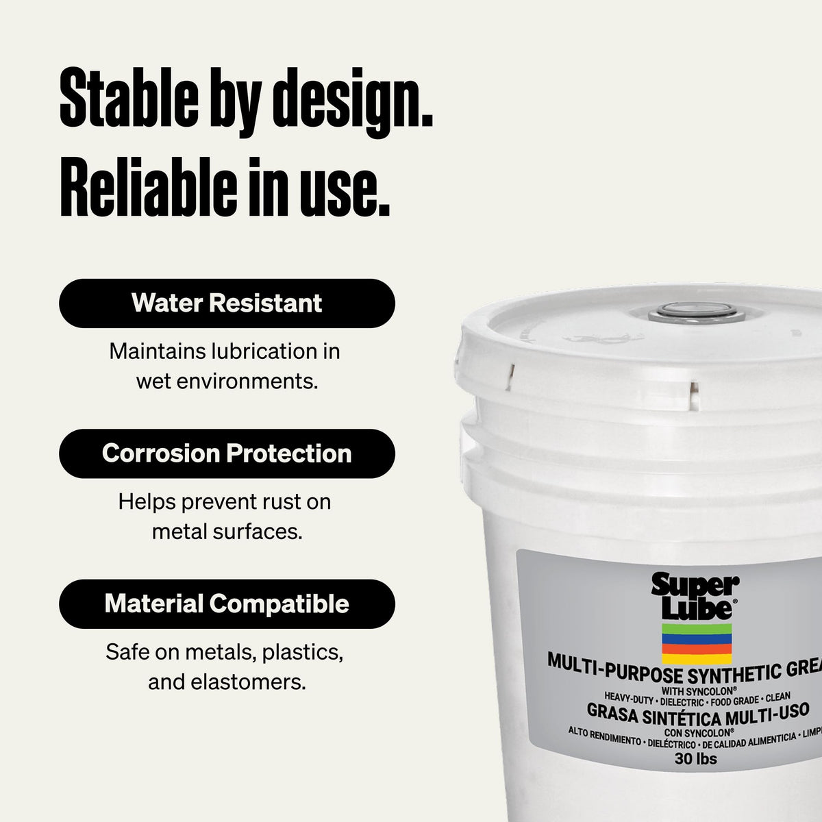 Super Lube Multi-Purpose Synthetic Grease w/ Syncolon - High Temperature, Water & Corrosion Resistant Grease - Workshop & Industrial Use - Food Grade - Translucent White - Tube - 3 oz (21030) Jansha Store
