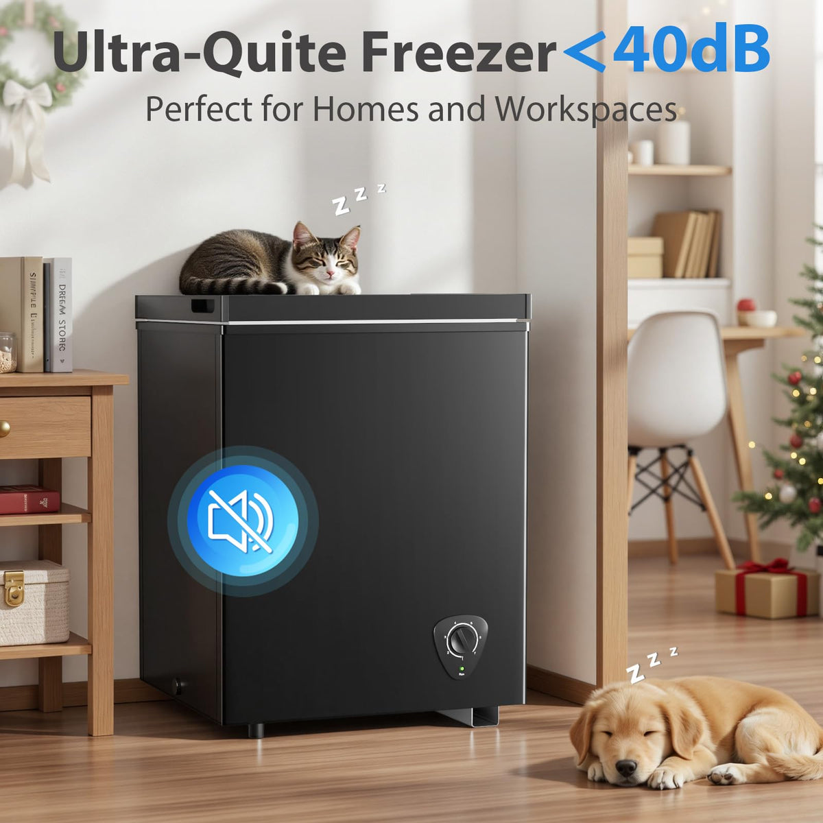 3.5 Cu.Ft Small Chest Freezer, Mini Deep Freezer with Removable Basket, Adjustable Temperature, Free Standing Top Open Door Energy Efficient Compact Freezer for Apartment, Home, Office, Garager，Gray Jansha Store