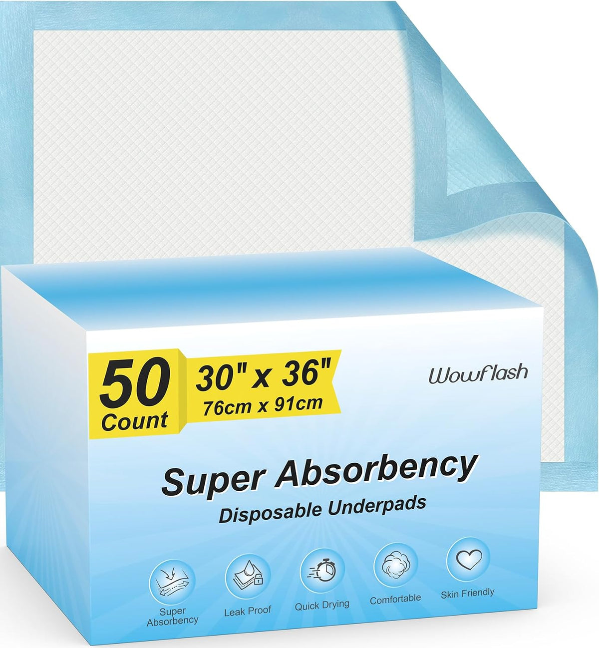 50 Count 30” x 36” Super Absorbency Disposable Underpads Jansha Store