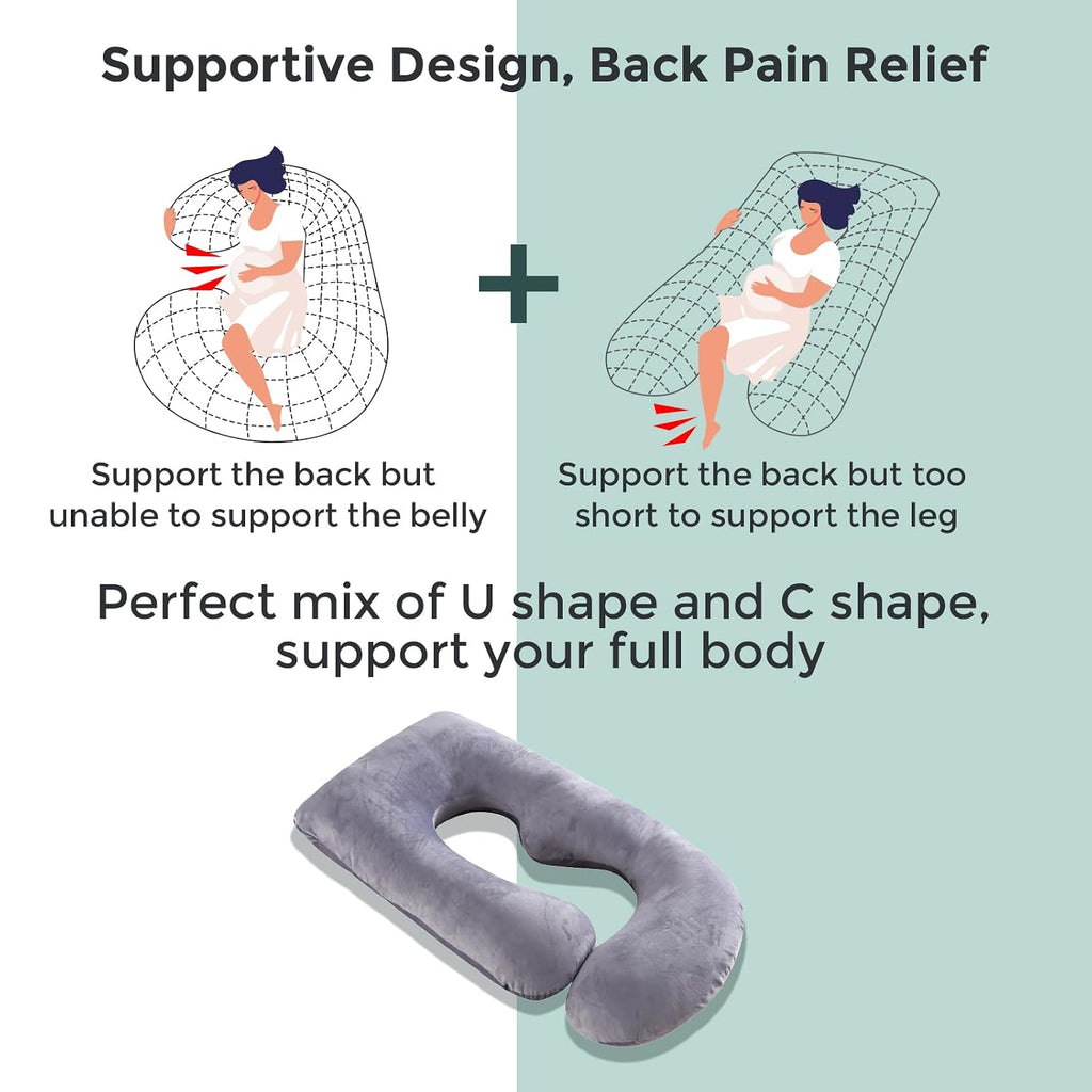 Momcozy Pregnancy Pillow for Sleeping - U Shaped Full Body Maternity Pillow Jansha Store