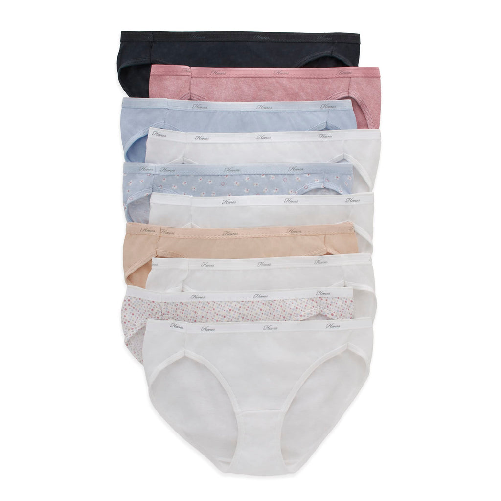 Hanes Women's Underwear Pack, 10-Pack, Full-Coverage Cotton Blend Panties, Moisture-Wicking Underwear for Women Jansha Store
