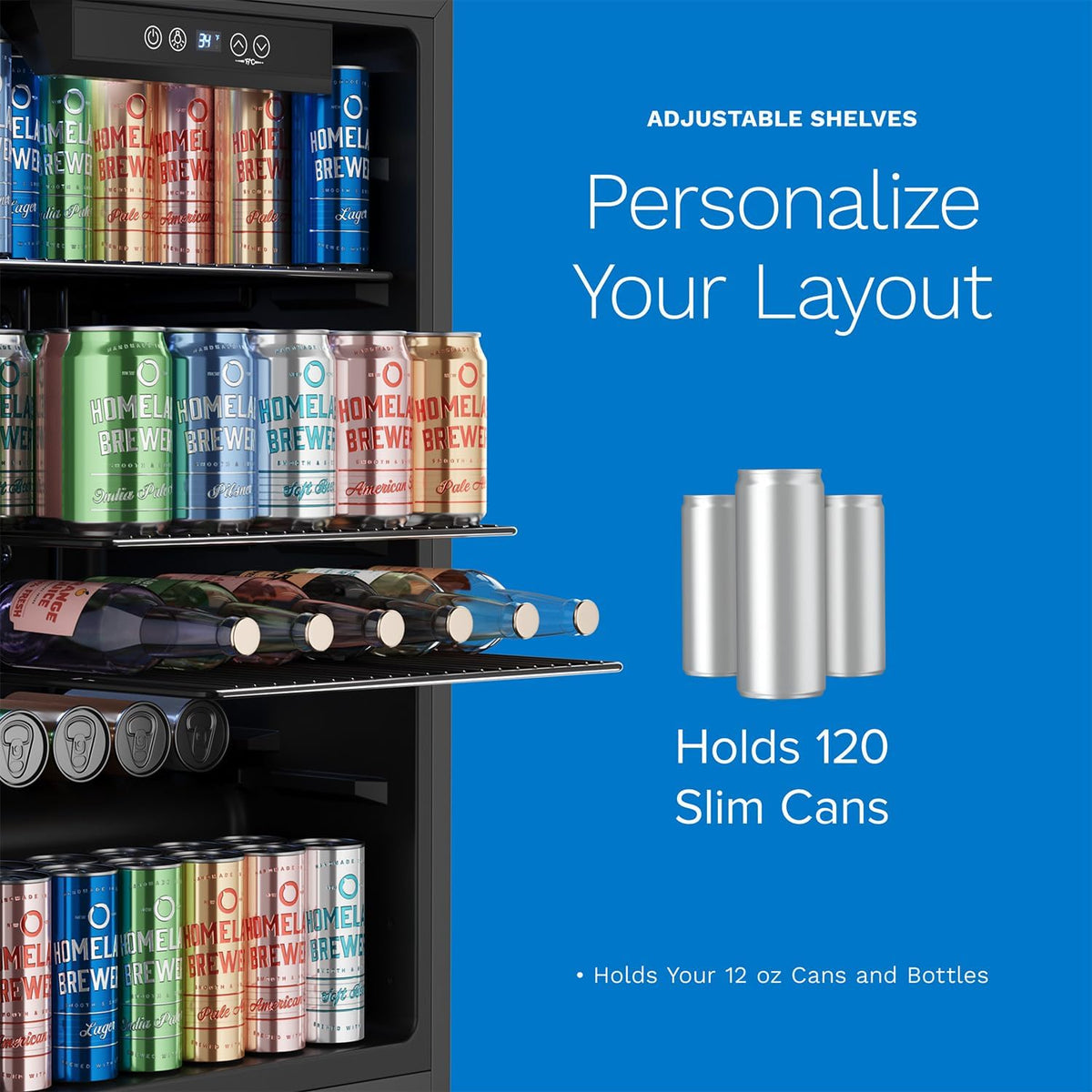 hOmeLabs Beverage Refrigerator and Cooler, 120 Cans Capacity, 3.2 Cu Ft Jansha Store