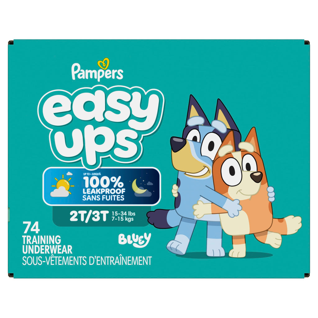 Easy Ups Girls & Boys Potty Training Pants, Size 7 (5T-6T), 84 Count, Bluey Absorbent Pull Up Training Underwear, Up to 100% Leakproof Day and Night, Hypoallergenic Jansha Store