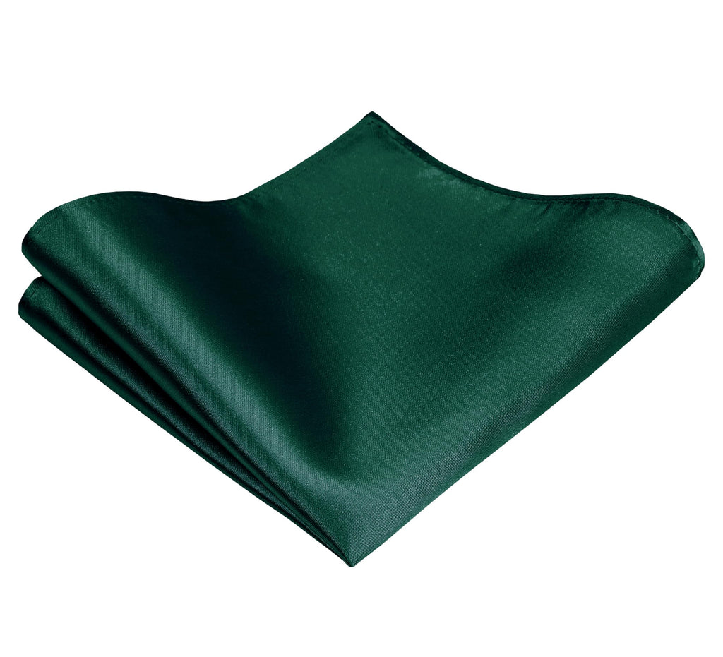 TIE G Solid Satin Woven dyed Color Formal Black Necktie and Pocket Square Sets in Gift Box Jansha Store