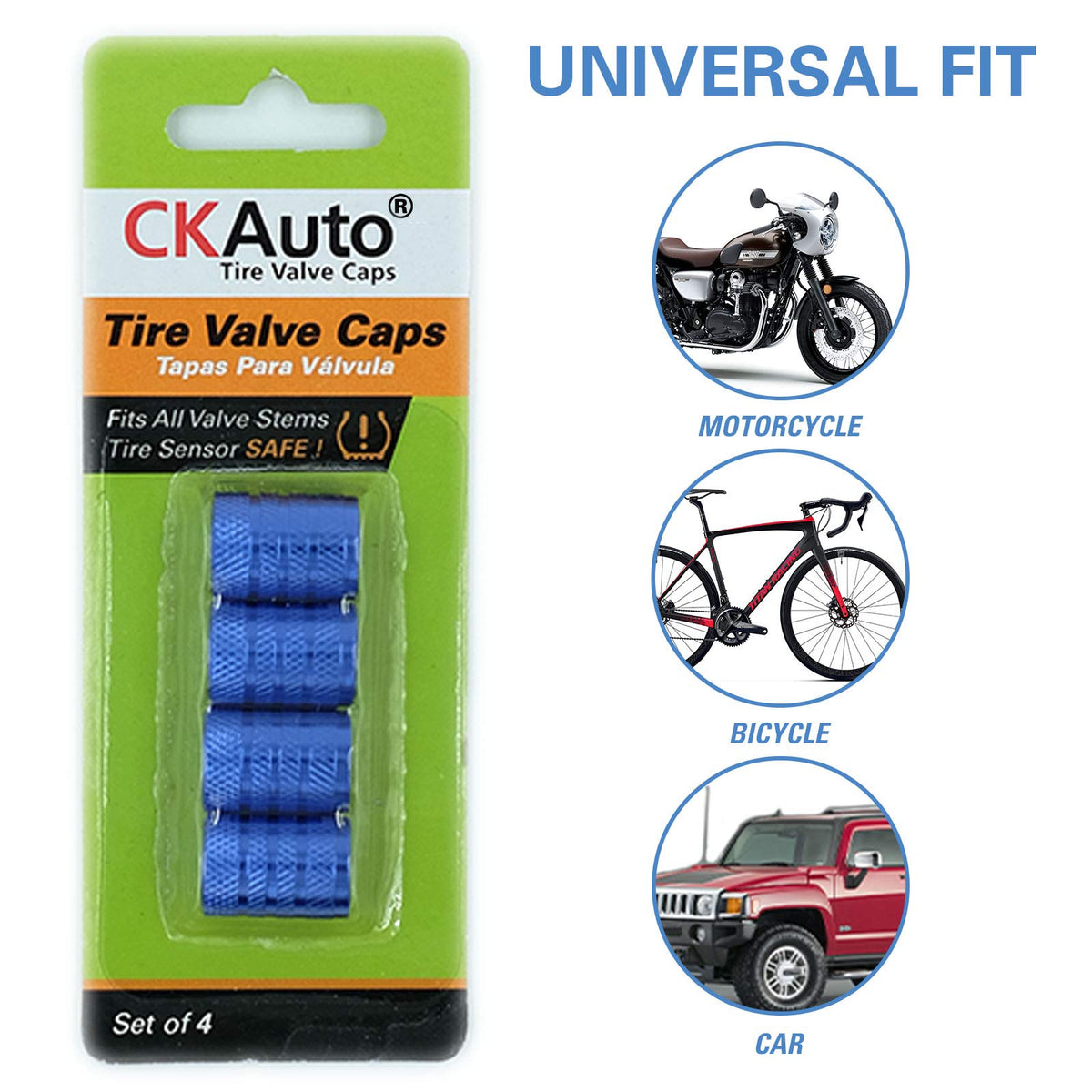 CKAuto Tire Valve Stem Caps, Aluminum Black, 4 pcs/Pack Jansha Store