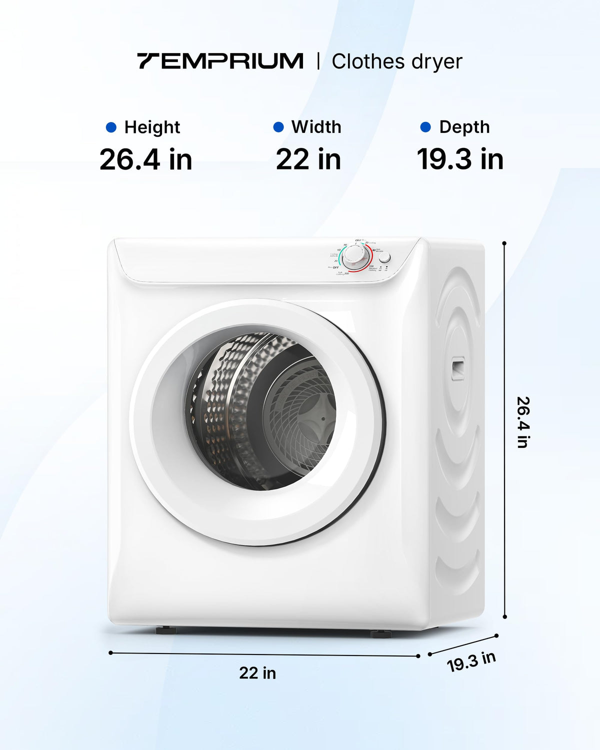 3.5 Cu. Ft. Protable Clothes Dryers with LED Control Jansha Store