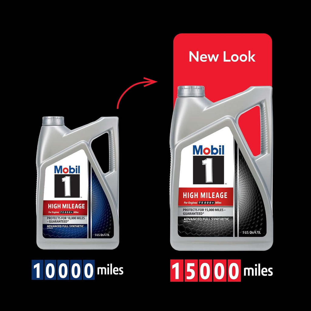 Mobil 1 High Mileage Full Synthetic Motor Oil 5W-30, 5 Quart Jansha Store