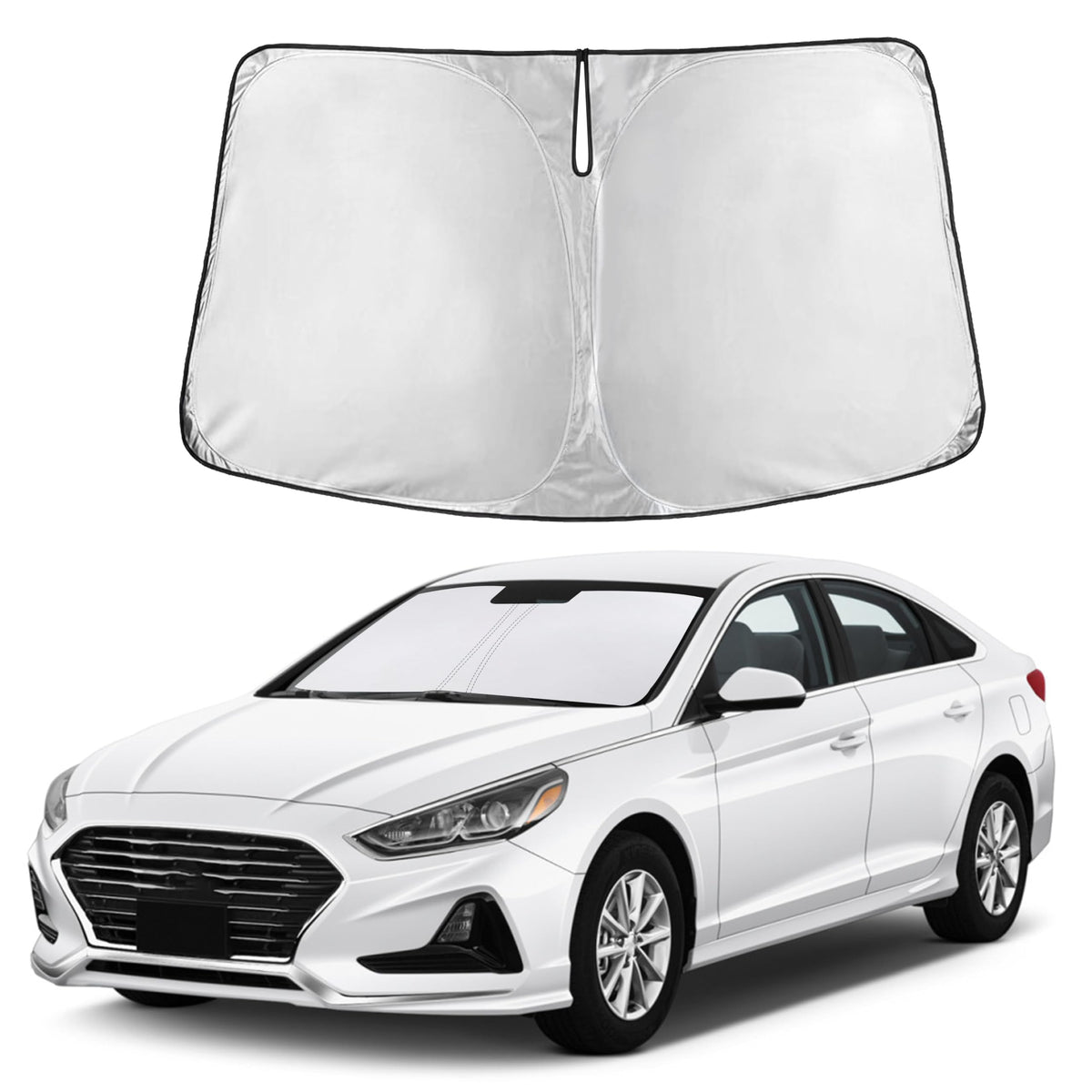 Autovir Windshield Sun Shade, Foldable Car Window Shades, 280T Visor Shade Jansha Store