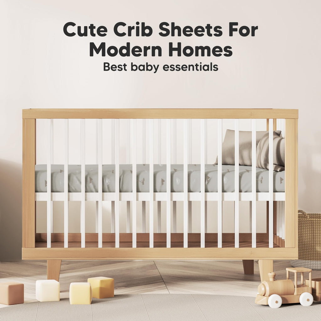 KeaBabies 2pk Organic Cotton Crib Sheets for Boys Girls 52x28, Soft White Jansha Store