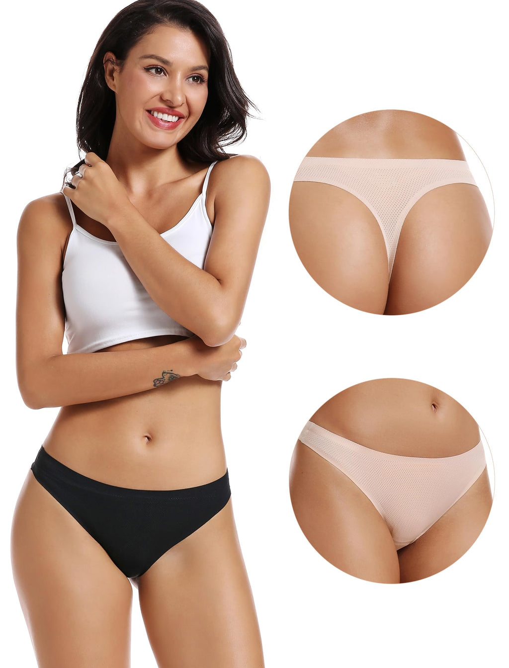 voenxe Seamless Women Underwear Thongs,No Show Ladies Workout Thong,5 Pack Jansha Store