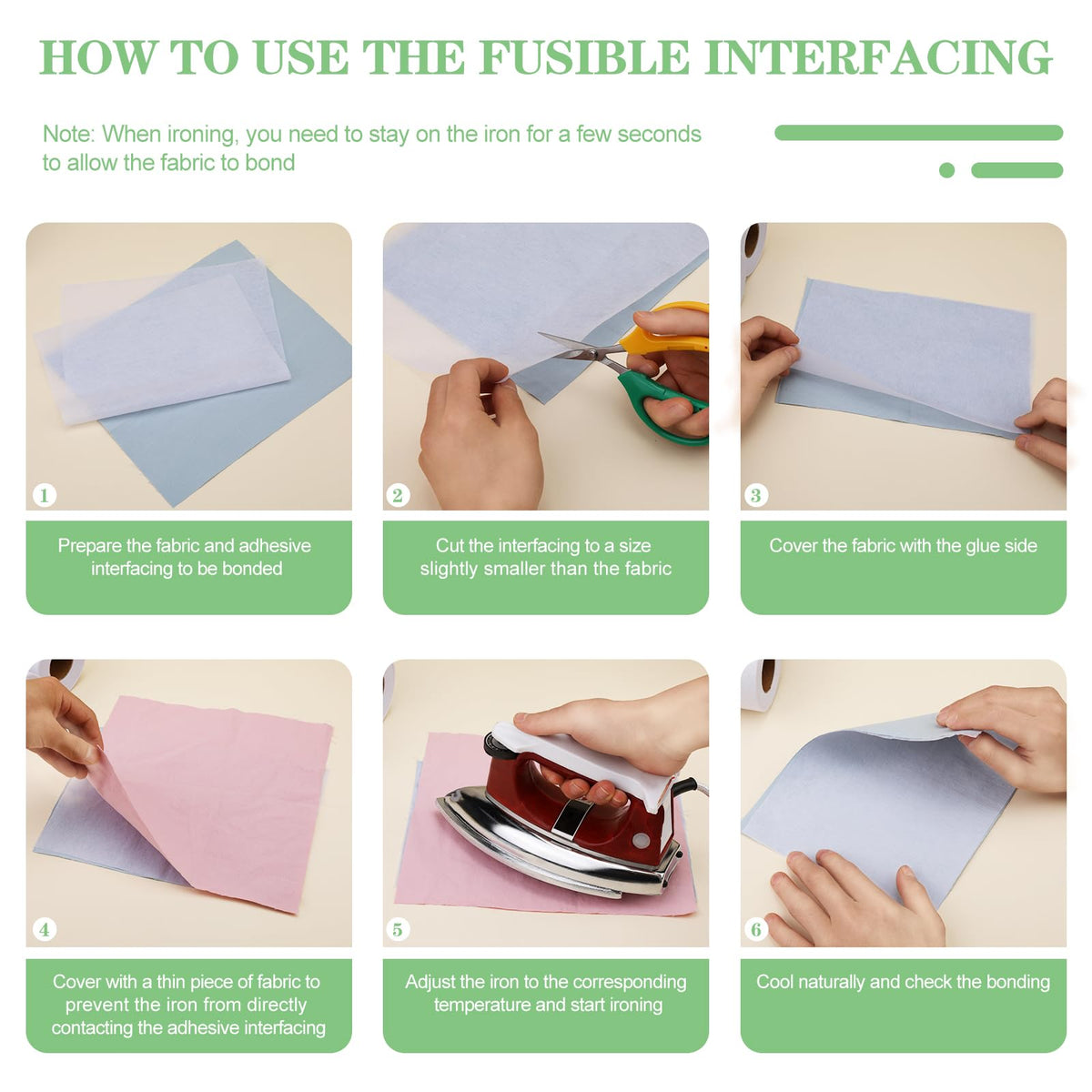 Medium Weight Interfacing Fabric for Sewing Iron On Fusible Interfacing Jansha Store