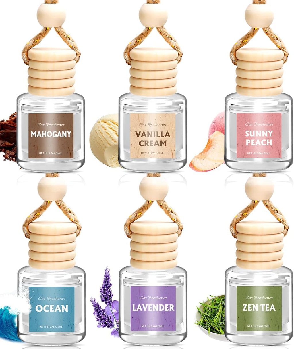 AROIC 6Pack Car Air Freshener, Hanging Essential Oil Air Freshener Diffuser Jansha Store
