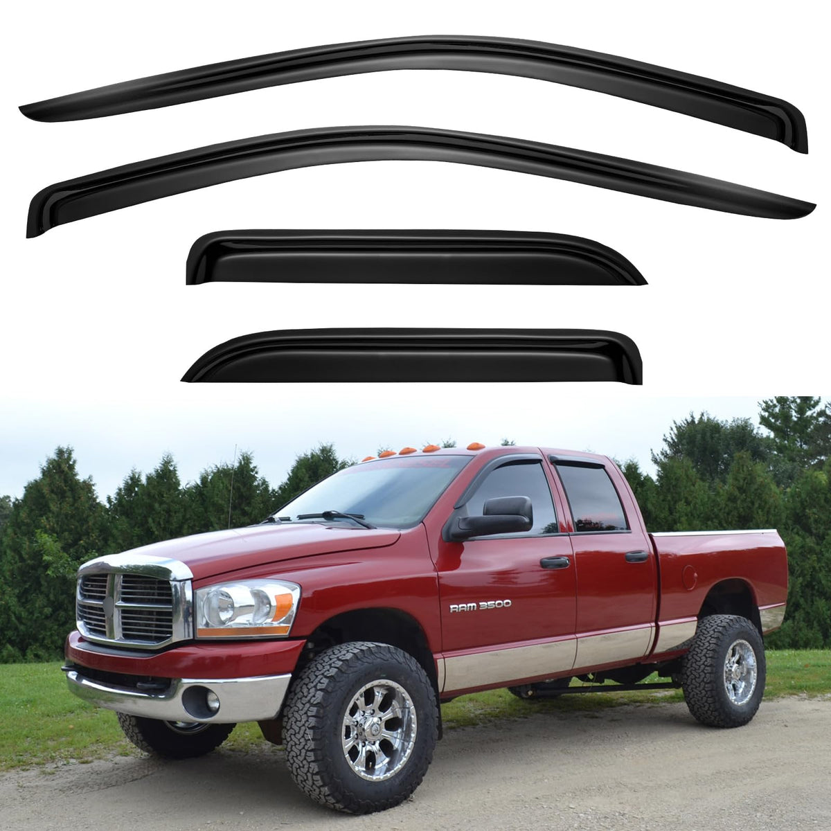 Window Visors Rain Guards for 2015-2026 Ford F150 Crew/SuperCrew Cab Jansha Store