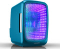 Frigidaire Gaming Light Up Mini Beverage Refrigerator, 6 can, 4 liters, Cooler with large see through door and LED lights Perfect for Gaming Experience, Home, Office, or Cars.12V Charger (Blue) Jansha Store